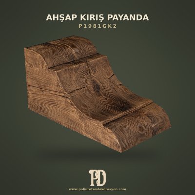 Ahşap Dokulu Rustik Poliüretan Kütük Payanda 26x27x55 cm