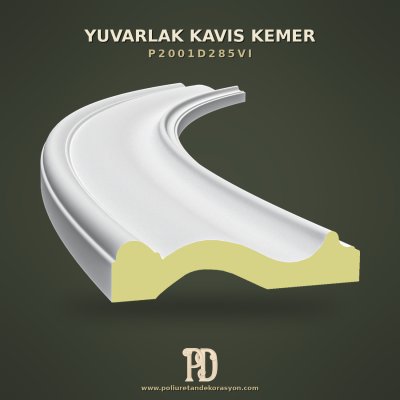 Düz Tasarımlı Yuvarlak Poliüretan Kavis Kemer Profili 3x113x22 cm