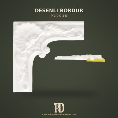 Klasik Deniz Kabuğu Motifli Köşe Bordür 46x46 cm
