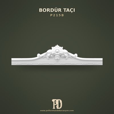 Poliüretan Bordür Taçı Klasik Simetrik Kıvrımlı 6x128x29 cm