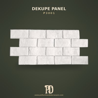 Poliüretan 3D Tuğla Görünümlü Dekupe Panel 61x135 cm