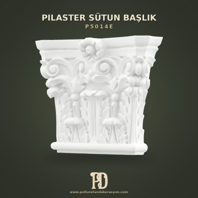 Klasik Motifli Poliüretan Pilaster Sütun Başlığı 5x20 cm