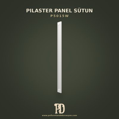 Sade Panel Motifli Poliüretan Pilaster Sütun Gövdesi 3x15x240 cm