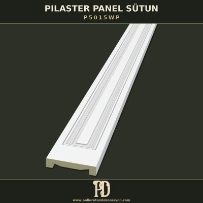Sade Panel Motifli Poliüretan Pilaster Sütun Gövdesi 3x15x240 cm