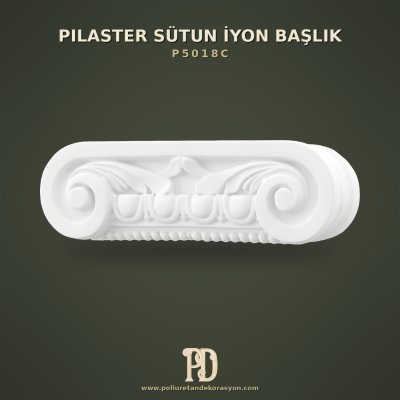 Helezonik Volütlü Poliüretan Pilaster Sütun Başlığı 6x26x8 cm