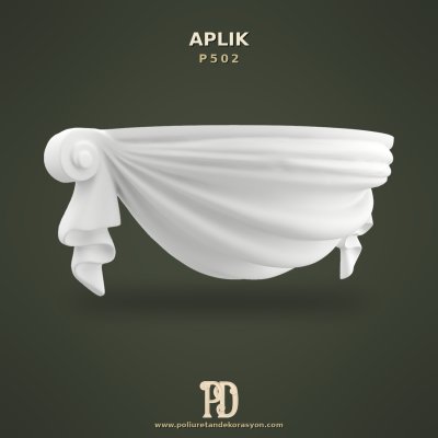 Drapaj Motifli Poliüretan Aplik ve Niş Dekoru 20x50 cm
