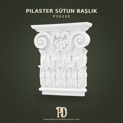 Poliüretan Klasik Pilaster Sütun Başlığı Korint Motifli 6x27x31 cm