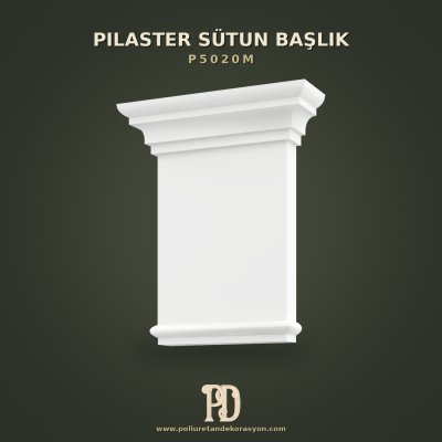 Poliüretan Pilaster Sütun Başlığı Klasik Motifli 7x26x31 cm