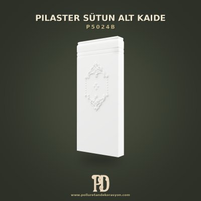 Orta Göbek Motifli Poliüretan Pilaster Alt Kaidesi 7x29x65 cm