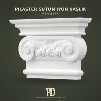 İyon Kıvrımlı Poliüretan Pilaster Sütun Başlığı 8x35x24 cm