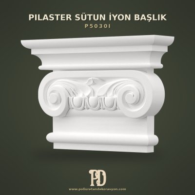 İyonik Düzen Pilaster Sütun Başlığı 9x42x29 cm