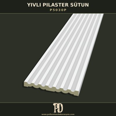 Kanellü Dikey Yivli Poliüretan Pilaster Sütun Gövdesi 30x240 cm