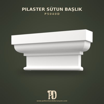 Dor Stil Poliüretan Pilaster Sütun Başlığı 13x56x26 cm