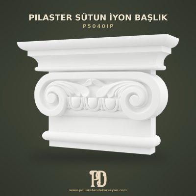Poliüretan İyon Nizamı Pilaster Sütun Başlığı 14.5x59.5x40.8 cm