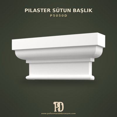 Pilaster Sütun Başlığı - Klasik Poliüretan Profil - 15x69x32 cm