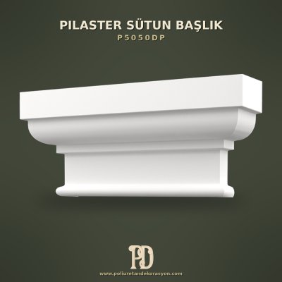 Pilaster Sütun Başlığı - Klasik Poliüretan Profil - 15x69x32 cm