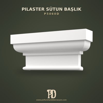 Poliüretan Klasik Pilaster Sütun Başlığı Tablalı 19x84x38 cm