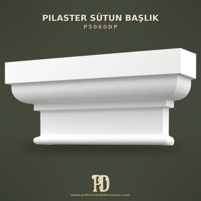 Poliüretan Klasik Pilaster Sütun Başlığı Tablalı 19x84x38 cm