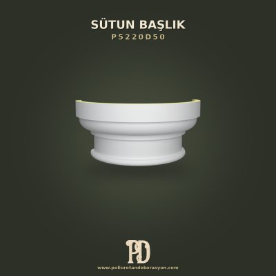 Poliüretan Klasik Katmanlı Yarım Sütun Başlığı 14x28 cm