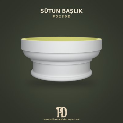 Poliüretan Akant Motifli Sütun Başlığı 43x19 cm