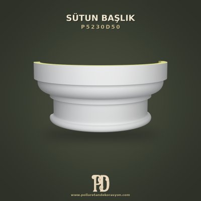 Kavisli Poliüretan Yarım Sütun Başlığı 21x42 cm