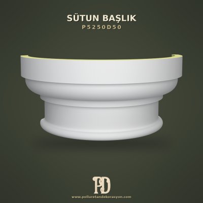 Poliüretan Yarım Sütun Başlığı Dor Stil 35x70 cm
