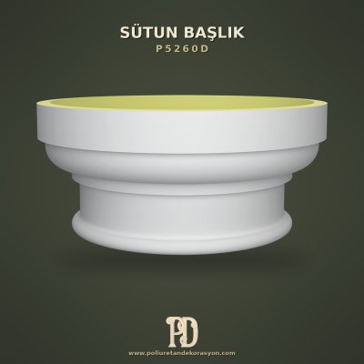 Derin Oyma Akant Yapraklı Poliüretan Sütun Başlığı 84x84 cm
