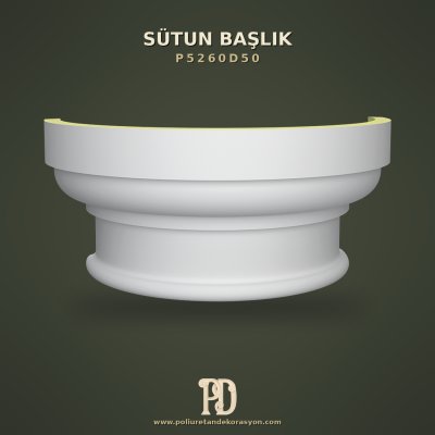 Klasik Akant ve Volüt Motifli Poliüretan Sütun Başlığı 42x84 cm