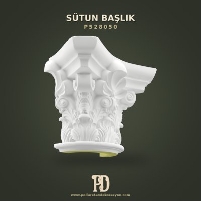 Akant Yapraklı Poliüretan Yarım Sütun Başlığı 64x128 cm