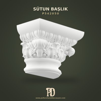 Akant Yapraklı Klasik Sütun Başlığı Modeli 18x36 cm