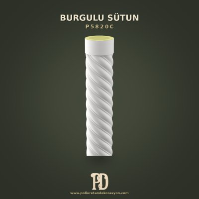 Poliüretan Burgulu Sarmal Sütun Gövdesi 20x20x260 cm