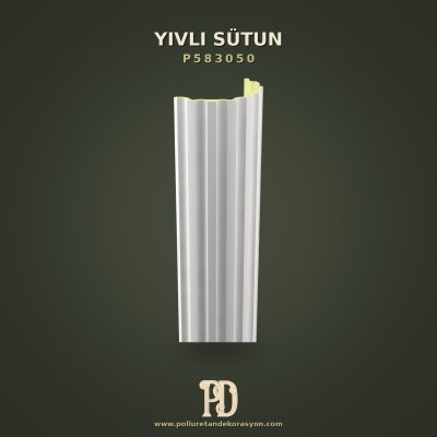 Poliüretan Yivli Yarım Sütun Duvar Pilastır 15x30x240 cm
