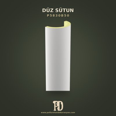 Poliüretan Yarım Sütun Gövdesi Düz 30x240 cm