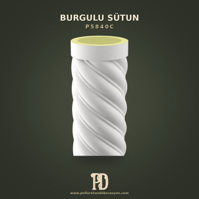 Poliüretan Burgulu Sarmal Gövdeli Sütun 40x260 cm
