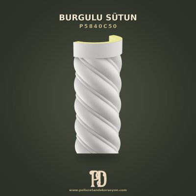 Poliüretan Burgulu Yivli Yarım Sütun 20x40x260 cm