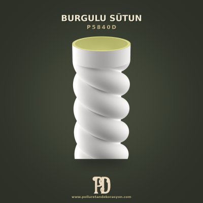 Poliüretan Dekoratif Burgulu Sarmal Sütun 40x240 cm