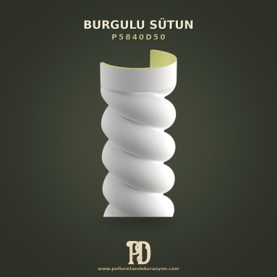 Poliüretan Burgulu Yarım Sütun Gövdesi 20x40x240 cm