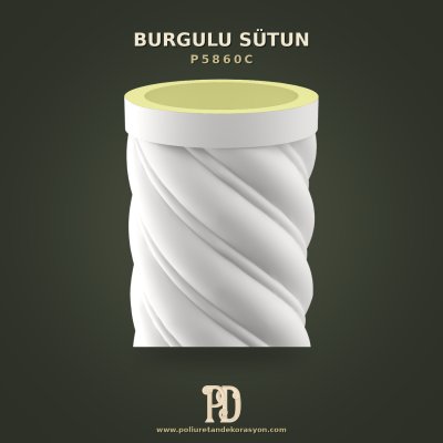 Poliüretan Burgulu Dekoratif Sütun Gövdesi 60x260 cm