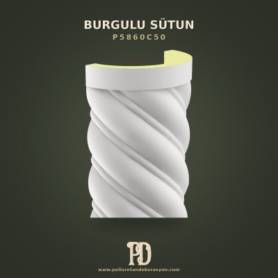 Poliüretan Sarmal Burgulu Yarım Sütun 30x60x260 cm