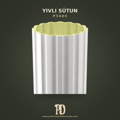 Poliüretan Dikey Yivli Sütun Gövdesi 80x240 cm