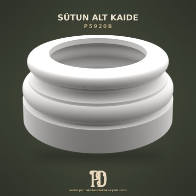 Poliüretan Dairesel Sütun Alt Kaide Profili 26x11 cm