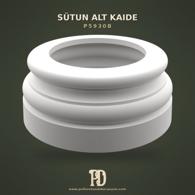 Kare Tabanlı Dairesel Geçişli Sütun Alt Kaidesi 38x38x17 cm