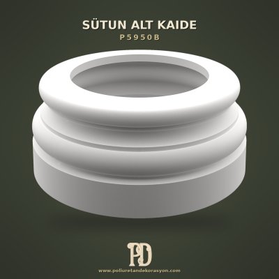 Kademeli Poliüretan Sütun Alt Kaidesi Dekoratif Tasarım 64x64x28 cm