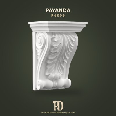 Poliüretan Payanda Dekoratif Volütlü Akant 12x16x24 cm