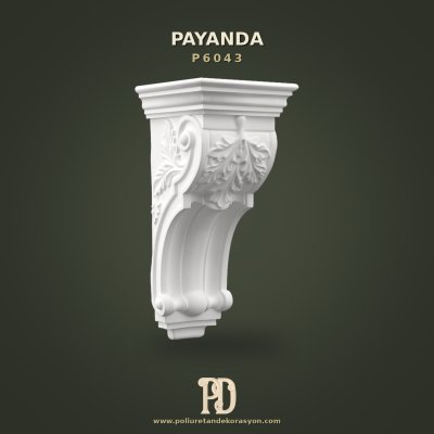 Dekoratif Poliüretan Payanda Akant Motifli 17x18x41 cm