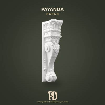 Poliüretan Rölyefli Dekoratif Payanda 21x17x70 cm