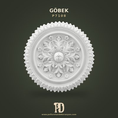 Kabartmalı Poliüretan Tavan Göbeği Rozeti 323x323x45 mm