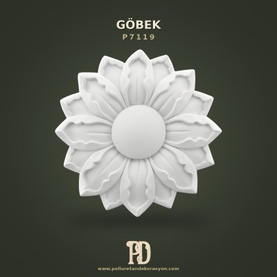 Yaprak Motifli Poliüretan Tavan Göbeği 625x625x83 mm