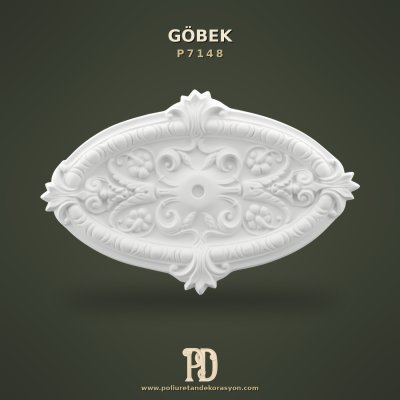 Poliüretan Tavan Göbeği Klasik Oval Motifli 45x68 cm