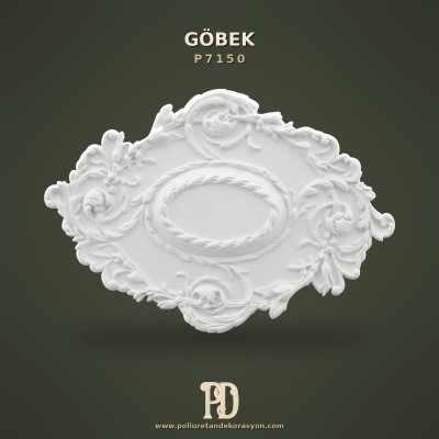 Poliüretan Klasik Oval Tavan Göbeği Halat Desenli 53x77 cm